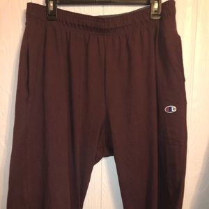 Champion Maroon unisex sweatpants.